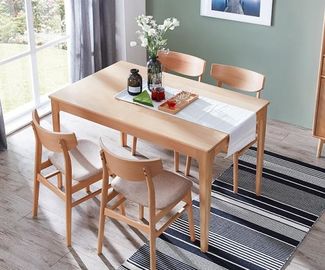 میز ناهار خوری مربع چوب دوستانه سازگار با محیط زیست ، میز ناهار خوری مربع رنگ / اندازه سفارشی